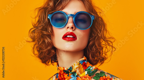 Portrait of a girl with sunglasses.