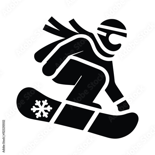 snowboarder icon isolated on transparent