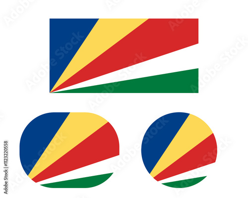 Flag in rectangle oval and circle, isolated png background. Flag of Seychelles Free Download Flag in rectangle oval and circle, isolated png background. Flag of Seychelles - GFXLoad