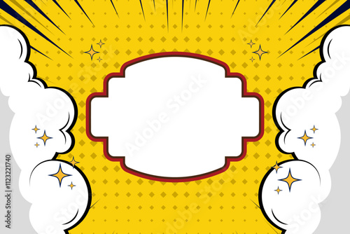 manga yellow background halftone flat wallpaper comic retro cloud