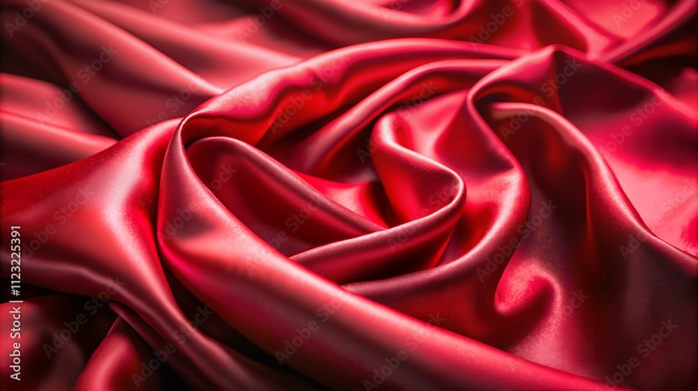 Obraz premium Bold red satin fabric arranged with dramatic folds