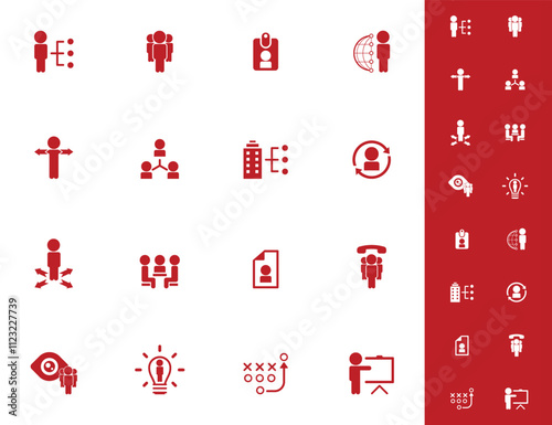 Universal business management and human resources icon set. Universal icons for web and mobile. Vector.