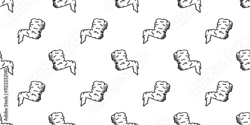 fried chicken seamless pattern background. doodle fried chicken pattern background. Fried chicken doodle pattern. fast food background. Chicken leg pattern. Chicken wings pattern. burger pattern.