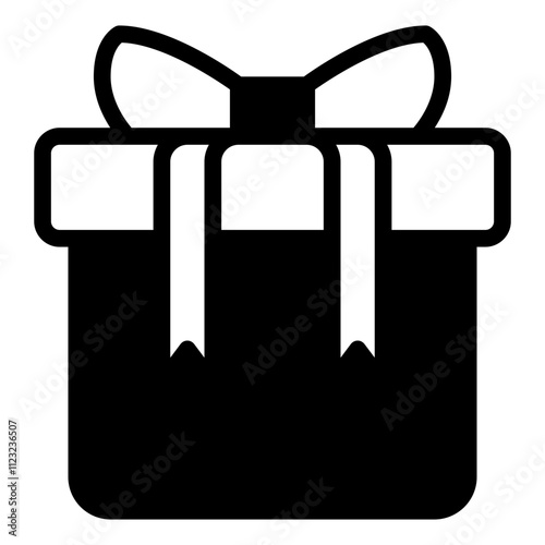 Elegant Gift Box Icon for Celebrations and Events