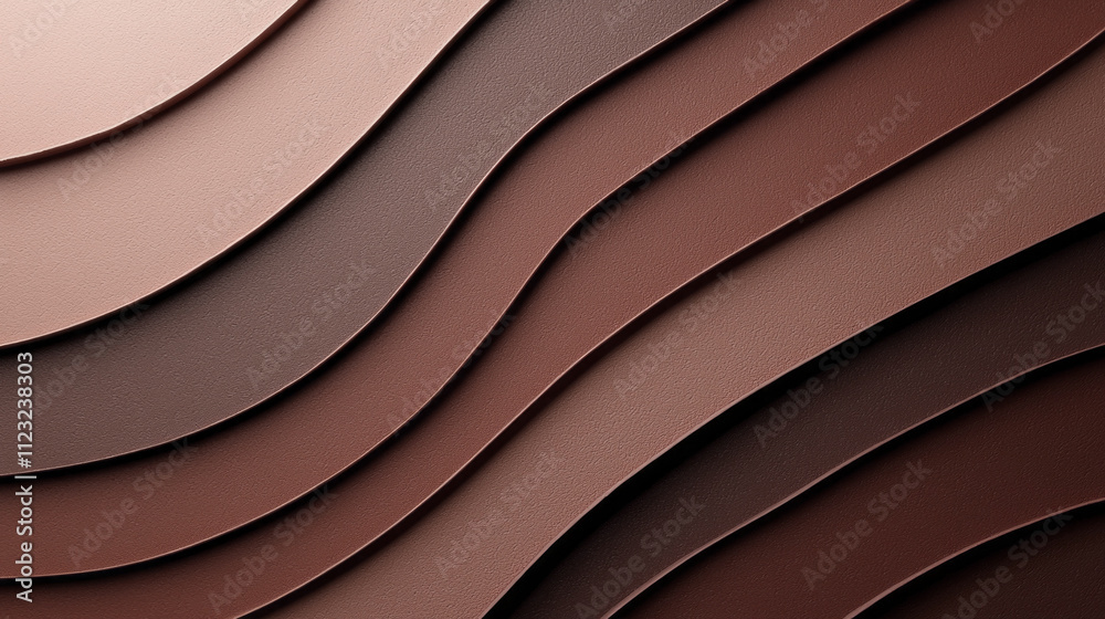 Obraz premium Textured layers of rich brown hues gracefully curve and intertwine, capturing the essence of a warm and inviting environment