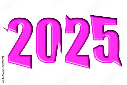 The number 2025 the next years with pink color 