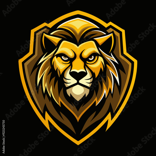 Golden lion emblem representing a fierce esports team showcasing their competitive spirit and strength against opponents