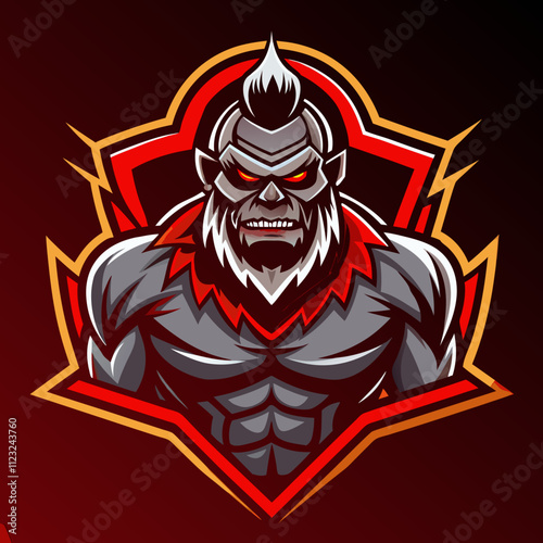 Giant esports logo featuring a fierce, muscular character with a prominent beard and mohawk design