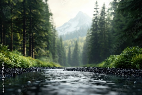 Discovering mountain streams and evergreen forests in nature's bounty photo