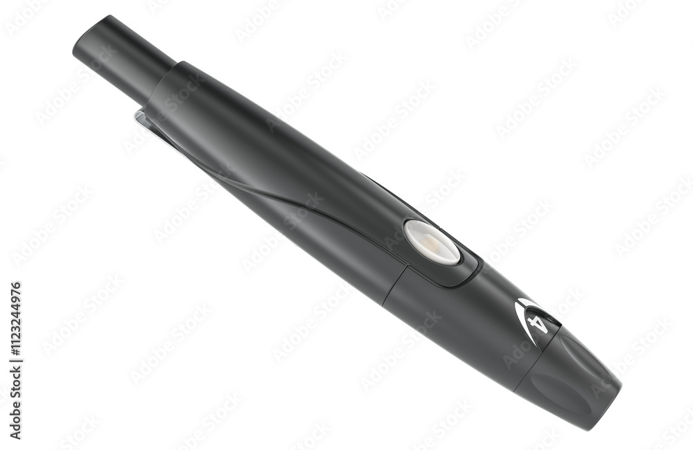 Fototapeta premium Adjustable Lancing Device, 5 Depth Settings. 3D rendering isolated on transparent background