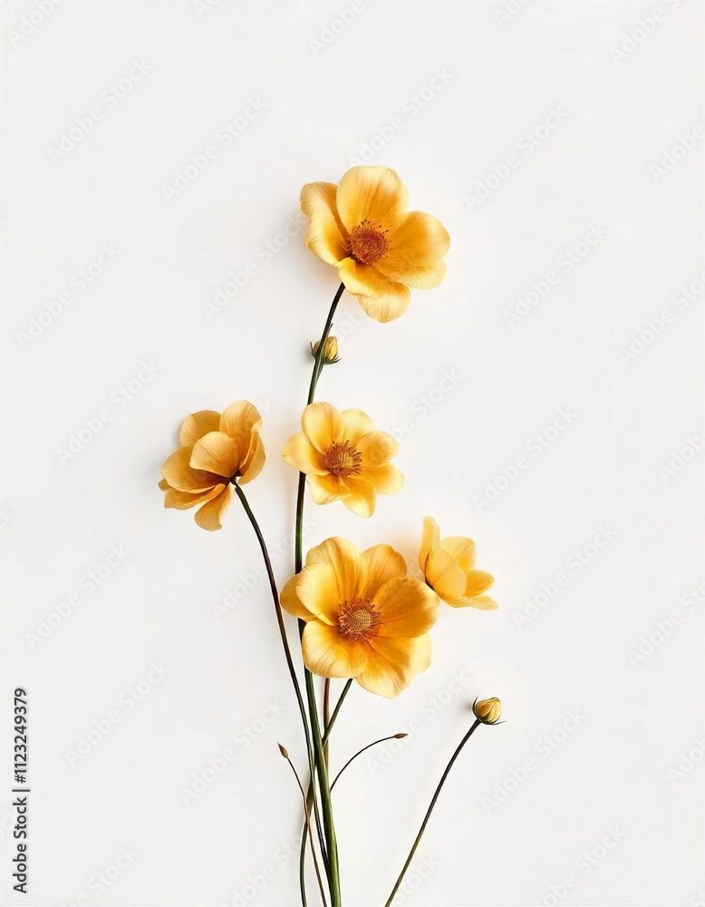 Obraz premium Floral illustration growing from the bottom up , vertical phone wallpaper