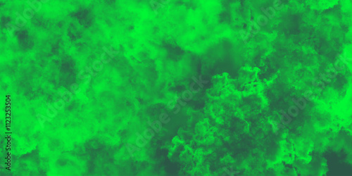 Abstract dynamic texture with soft green clouds. Defocused Lights and Dust Particles. Watercolor wash aqua painted texture grungy. Dark green Smoke Abstract Background, Brush stroked green