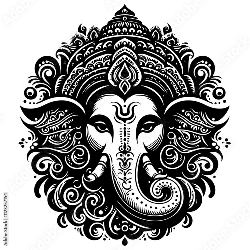 ganesha black and white mask