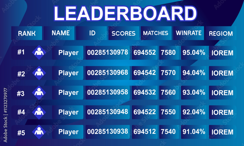 Obraz premium blue color game leaderboard with abstract background 