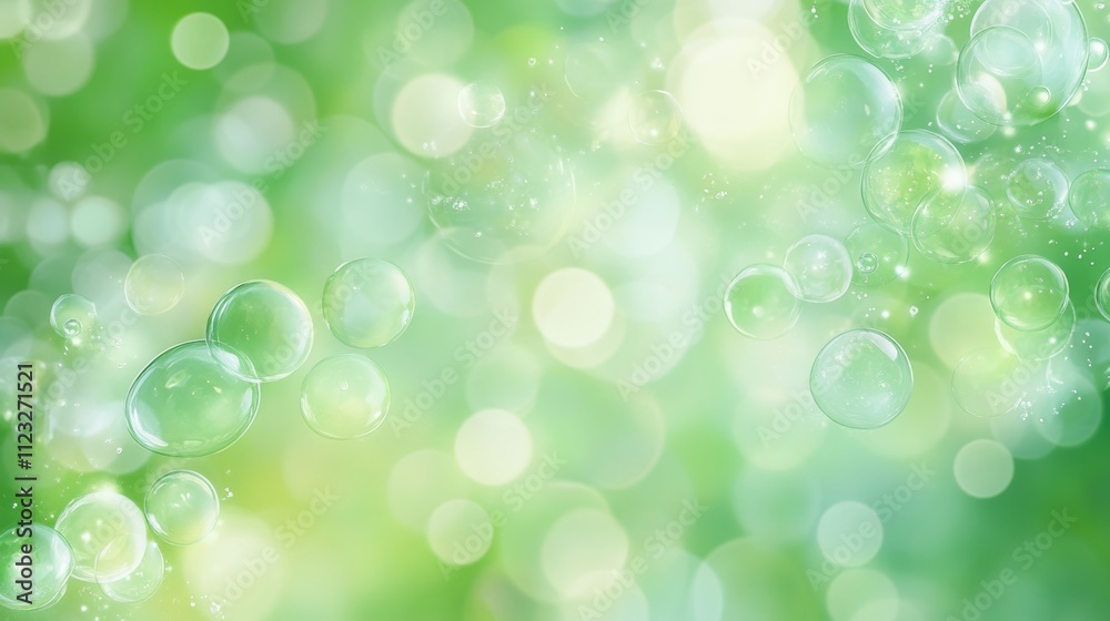 Obraz premium Light Green Water Bubble Background for Augmented Reality Generative AI