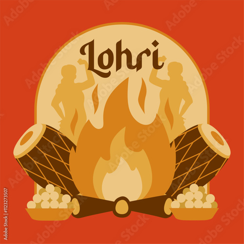vector lohri festival background template