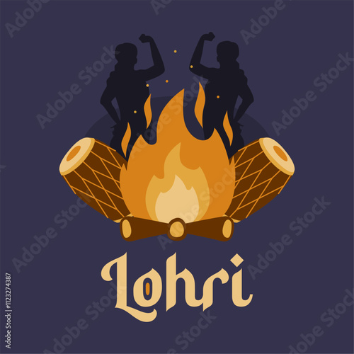 vector lohri festival background template