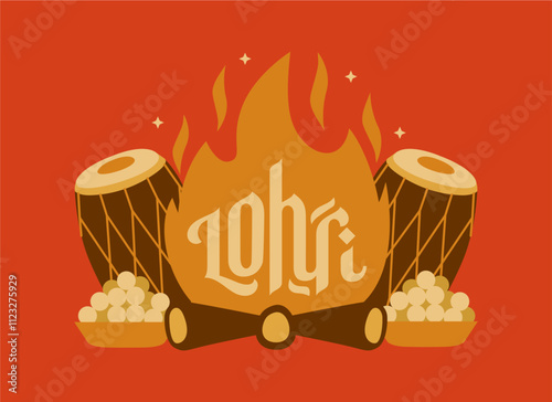 vector lohri festival background template