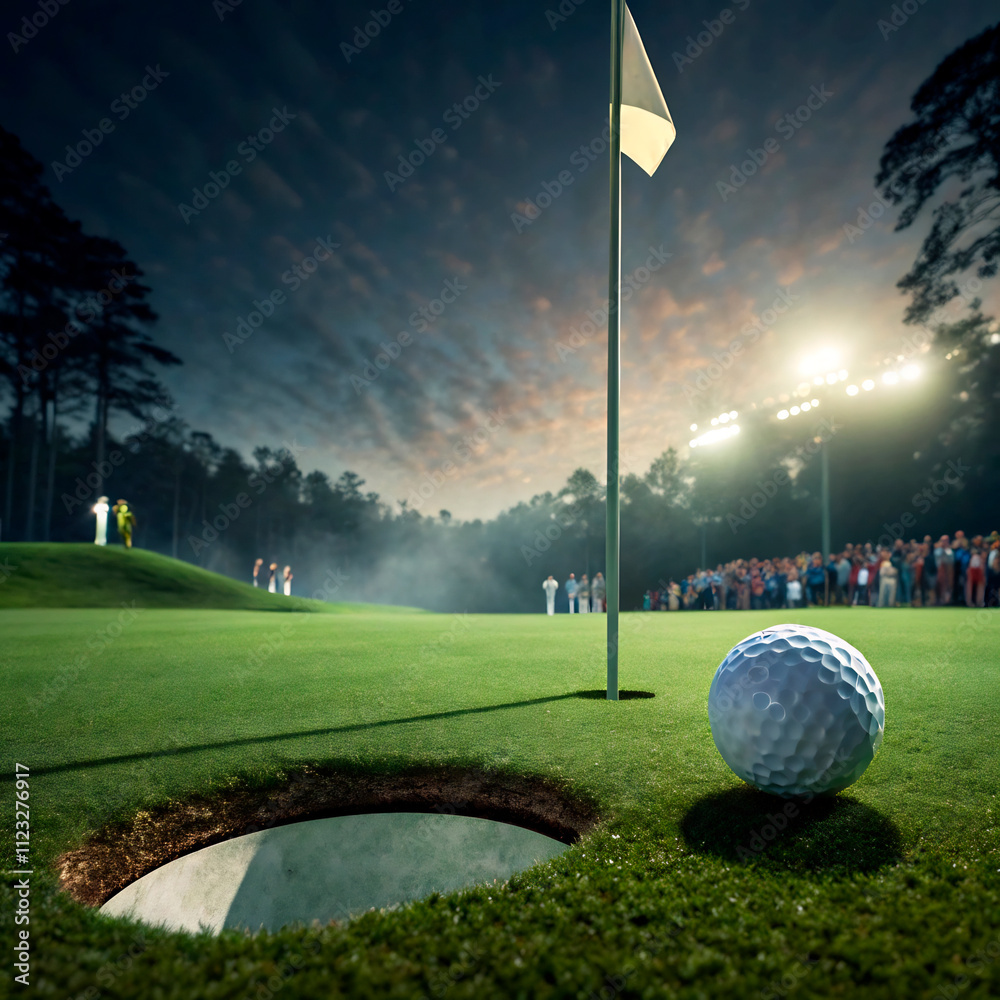 Obraz premium golf course with flag