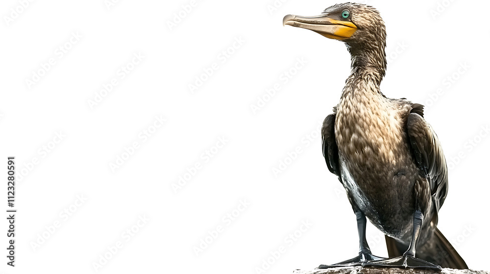 Obraz premium Cormorant Fishing at Sunset Coastal Shores Wildlife Photography Aquatic Habitat Side View Nature and Behavior