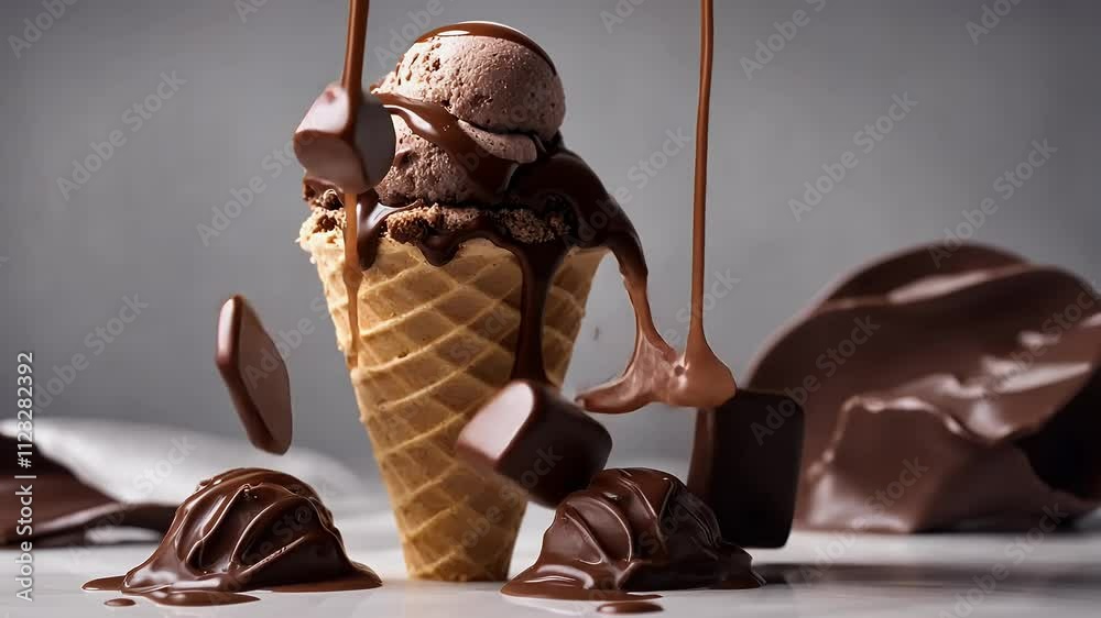 chocolate cone olated ice cream