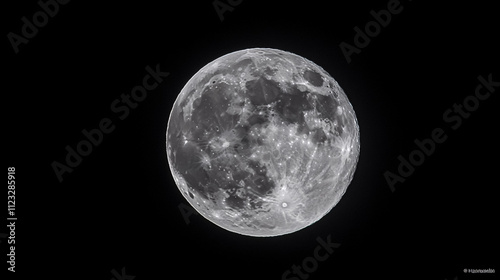 A close-up of a full moon.