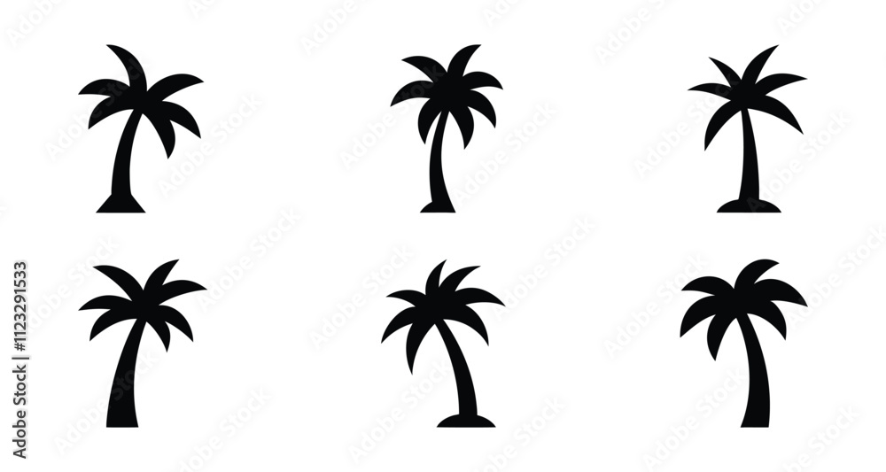 Fototapeta premium Palm tree icon isolated on white background