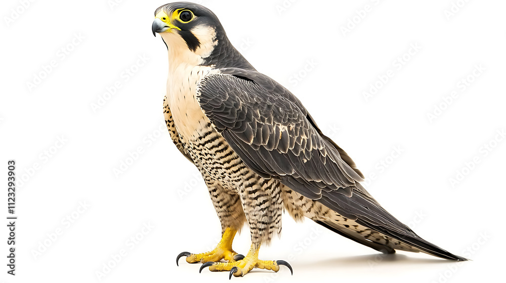 Fototapeta premium Peregrine Falcon Hunting Open Sky Wildlife Photography Natural Habitat Aerial Perspective Avian Behavior