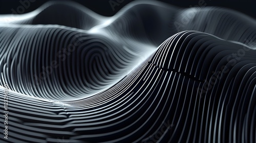 A black and white image of a wave with a lot of detail