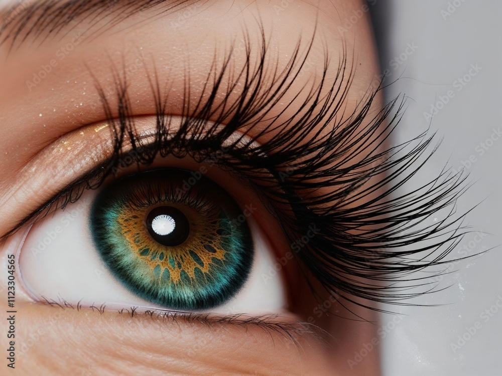 Fototapeta premium Close up photo of eye with long eyelashes