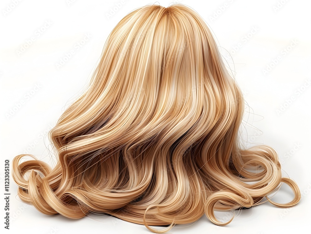 Naklejka premium A blonde wig with a wavy texture