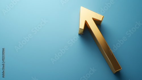arrow 3d business direction sign symbol success illustration arrows up icon concept growth way design graph achievement shape choice pointer red chart lightning point moving