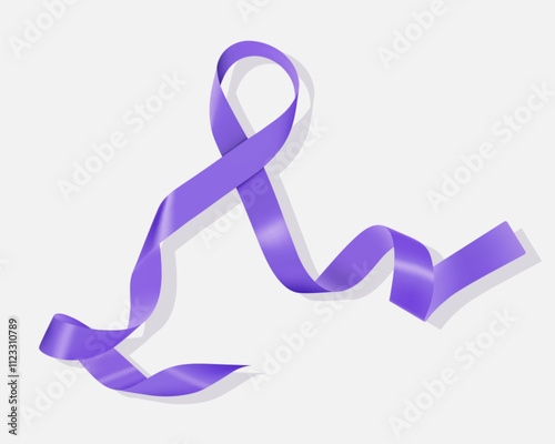 World Cancer Day concept. Lavender Ribbon. Vector Illustration