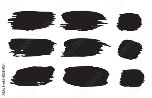 Graphic element design with ink splatter or splash, circle, line, and frame. Paint grunge backgrounds, and brushstrokes. Marker pen or brushstrokes and dashes. Vector illustration EPS 10