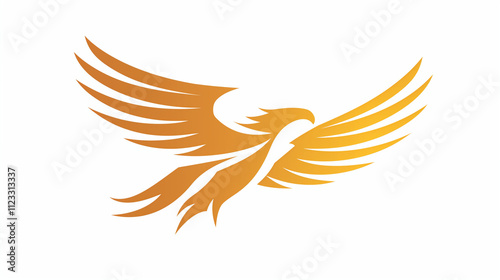 Golden Eagle Wings Logo Abstract Bird Design Vector Illustration photo