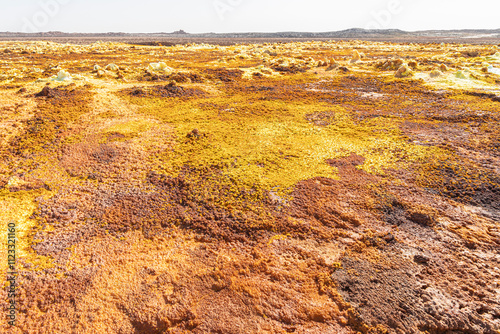 Colourful spings of acid in Dallol, Danakil depression, Ethiopia