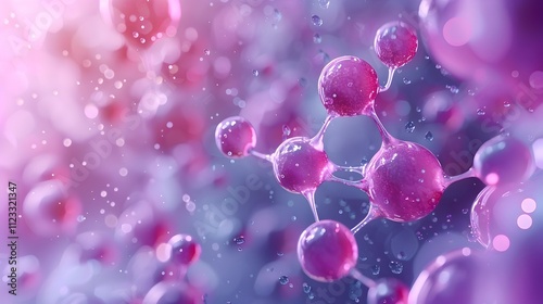 A close up of a pinkish purple blob of something that looks like a molecule