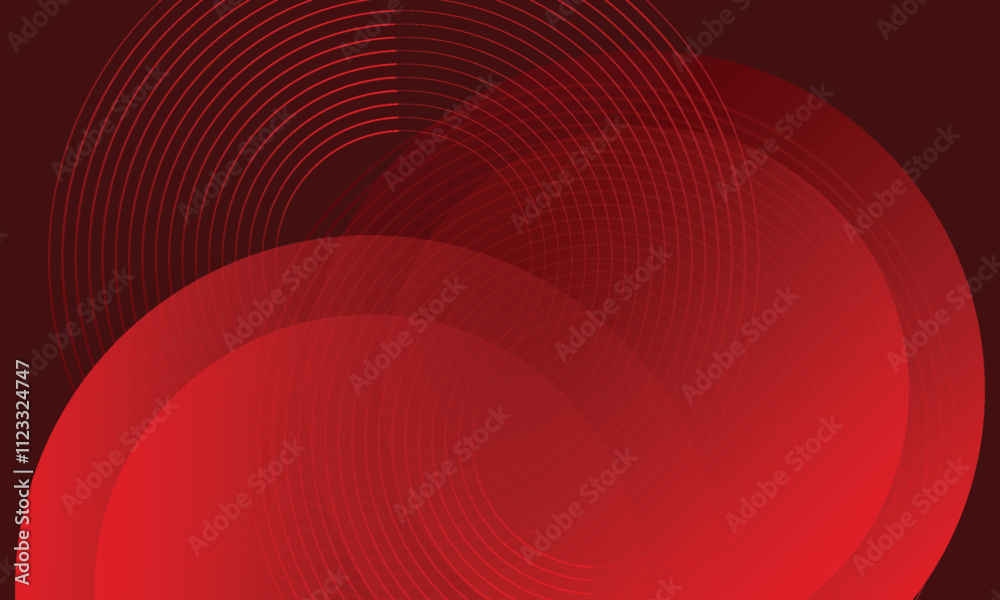Obraz premium Abstract red glowing geometric lines modern shiny red circle lines pattern and shape. Suit for cover, banner, brochure. Vector