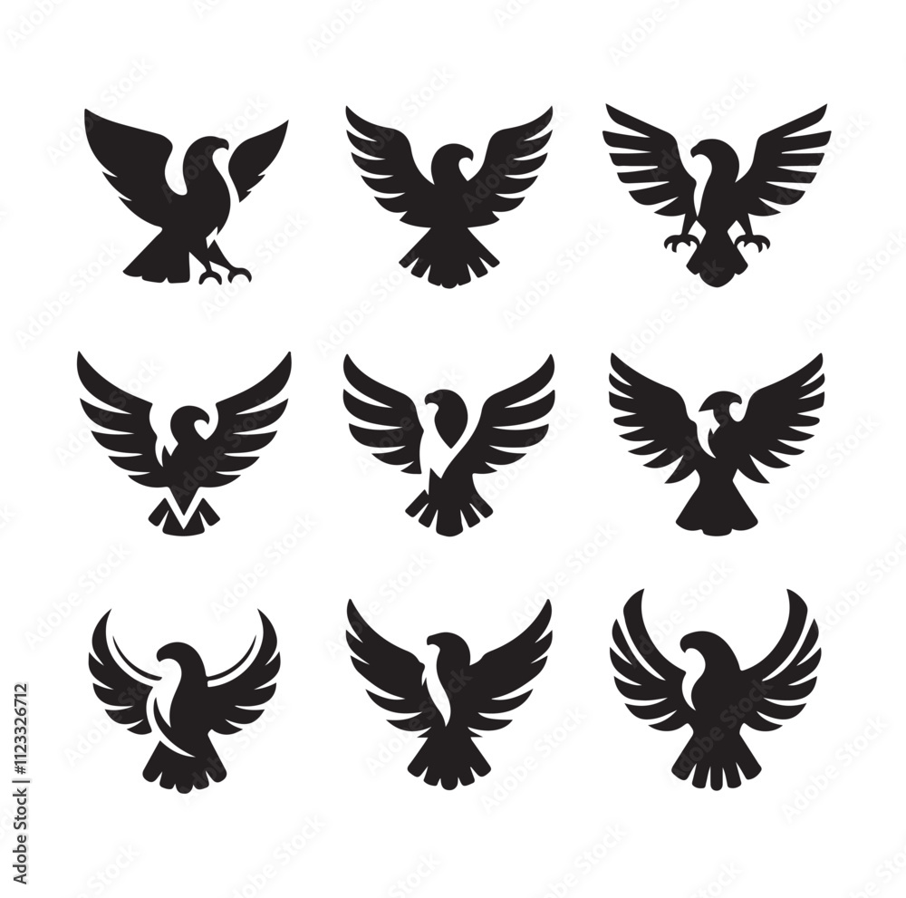 Obraz premium Eagle bird icon Silhouette vector illustration