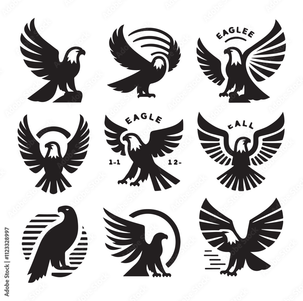 Obraz premium Eagle bird icon Silhouette vector illustration