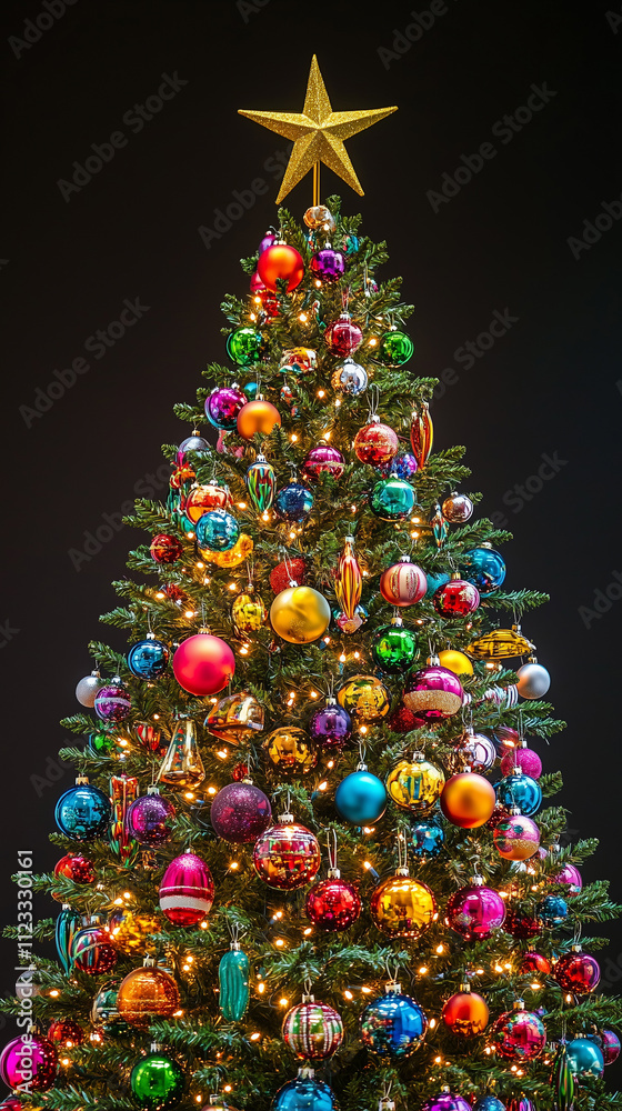 Obraz premium SNSで使える縦長のクリスマスツリー