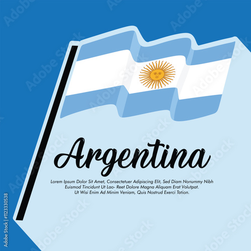Vector Argentina flag banner Argentina flag Vector illustration design Argentina independence day banner design 