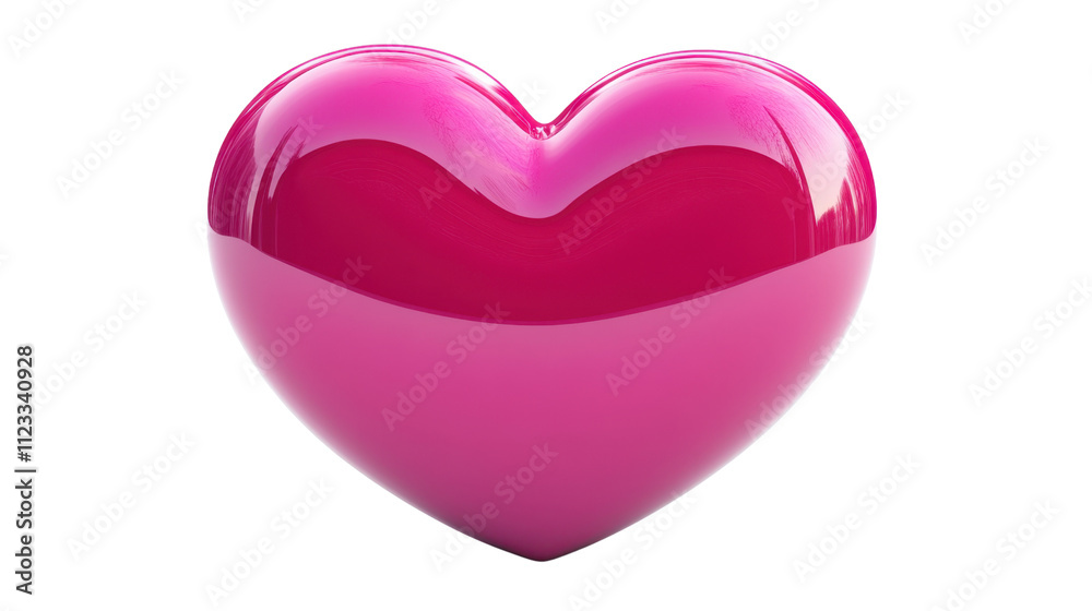 Glossy Pink Heart Shape Isolated on a Transparent Background Glossy Pink Heart Shape Isolated on a Transparent Background