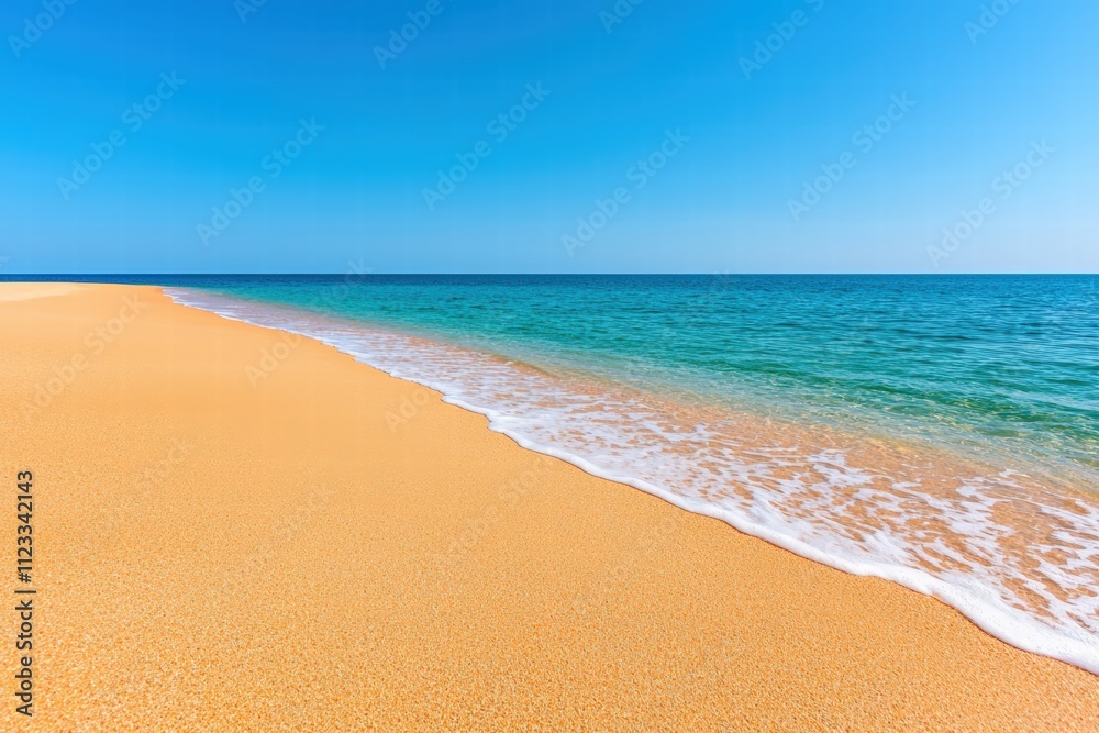 Serene beach with golden sand and clear waters Serene beach with golden sand and clear waters
