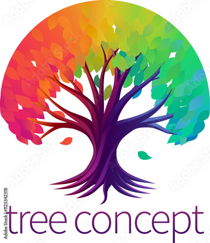 Rainbow Tree Abstract Styli...