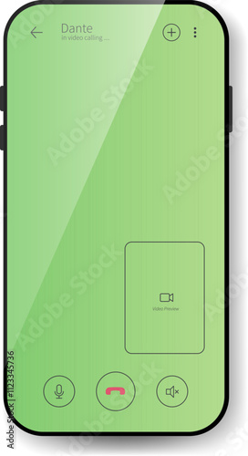 Minimalist Video Call App Interface Design with Bright Green Theme