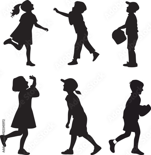 Children Vector Silhouette art