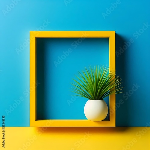 frame on the wall with grass