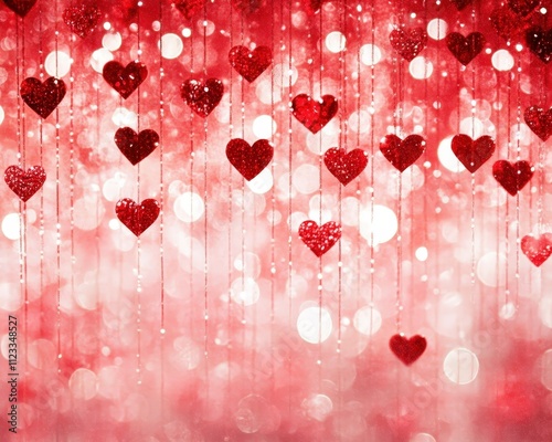 Bright red hearts create a festive backdrop for celebrations of love during special occasions