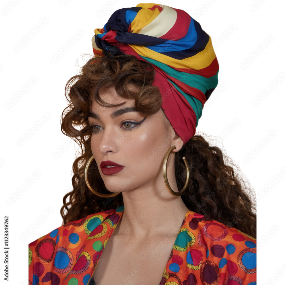 Naklejka premium Afro Black Woman PNG Element Mulher negra afro